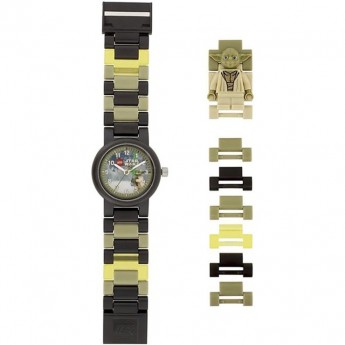 Часы наручные аналоговые LEGO STAR WARS 8021032 с минифигурой Yoda на ремешке